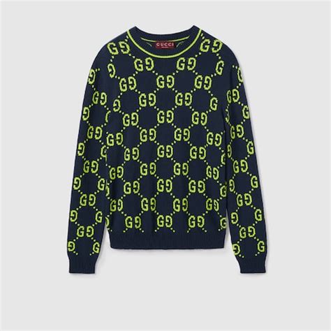 GG cotton jacquard crewneck sweater 